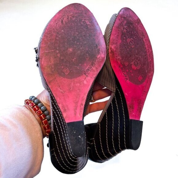 Kenzie Stacked Heel Peep Toe Unity Wedge Sandal Size 10 - Picture 11 of 11